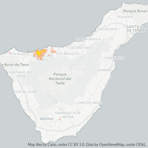 Mapa de calor para código postal 38430