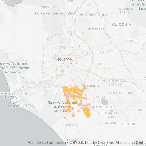 Mappa di calore per cap 00134