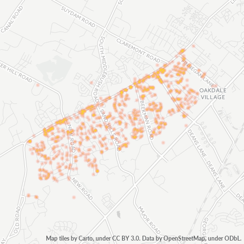 08824 Business Density Heatmap