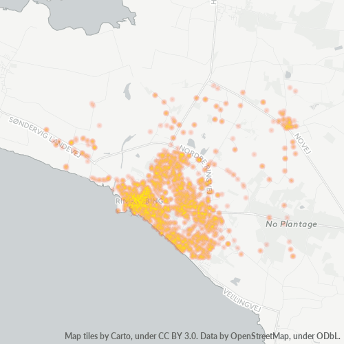 6950 Heatmap over forretningstæthed
