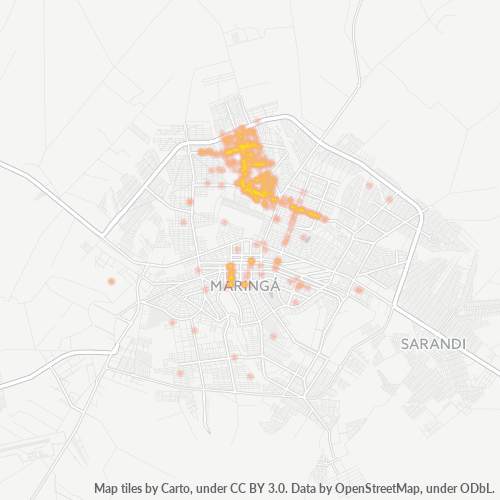 87023-000 Mapa de calor de densidad empresarial