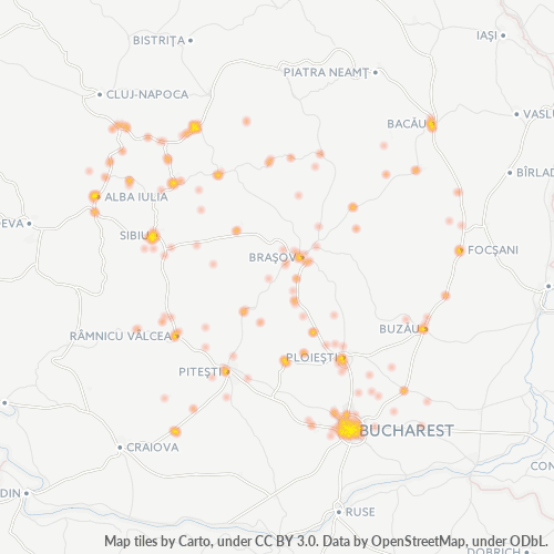 551076 Harta calorică cu densitatea activității economice