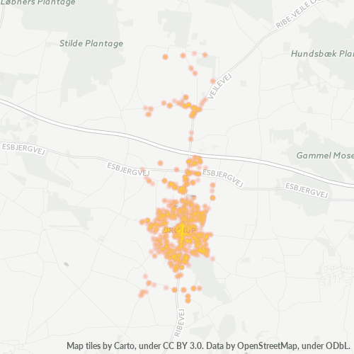 6650 Heatmap over forretningstæthed