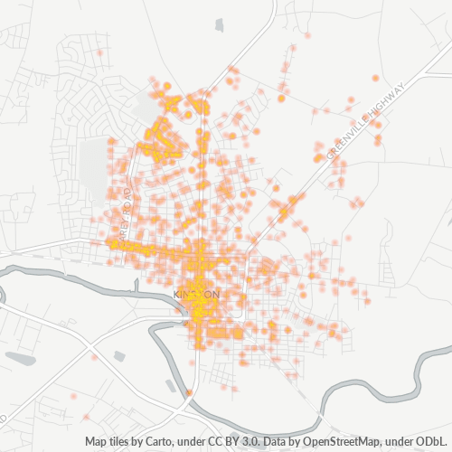 28501 Business Density Heatmap