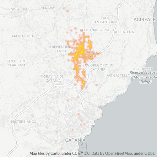 95037 Mappa di concentrazione per la densità di aziende