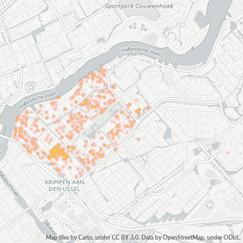 Heatmap voor postcode 2922