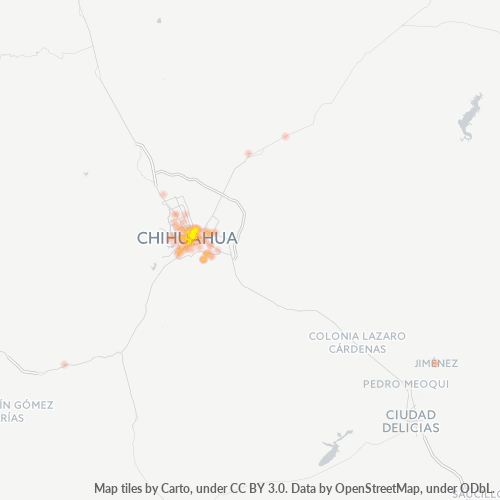 31350 Mapa de calor de densidad empresarial