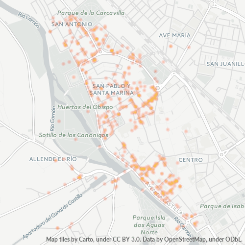 Mapa de calor para código postal 34005