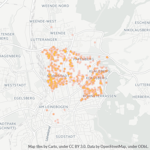 Heatmap für plz 37075