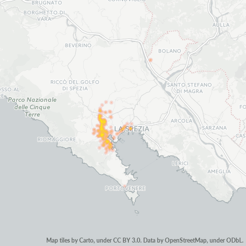 Mappa di calore per cap 19123