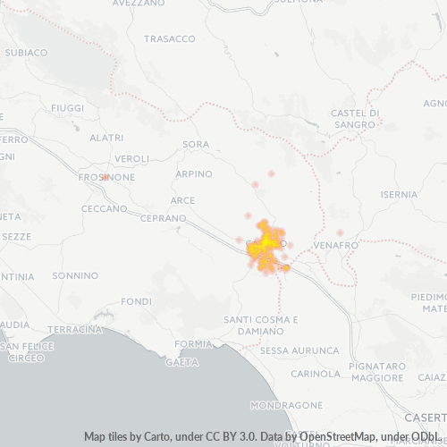 Mappa di calore per cap 03043