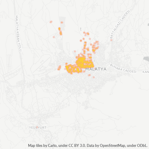 posta kodu 44070 için yoğunluk haritası
