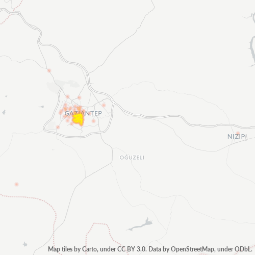 posta kodu 27200 için yoğunluk haritası