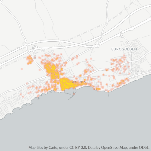 Mapa de calor para código postal 43850
