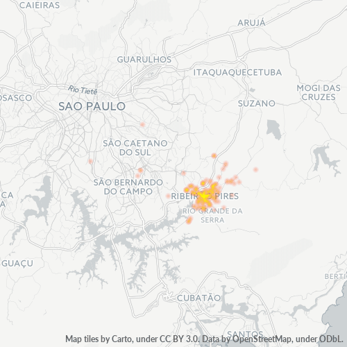 09400-000 Mapa de calor de densidad empresarial