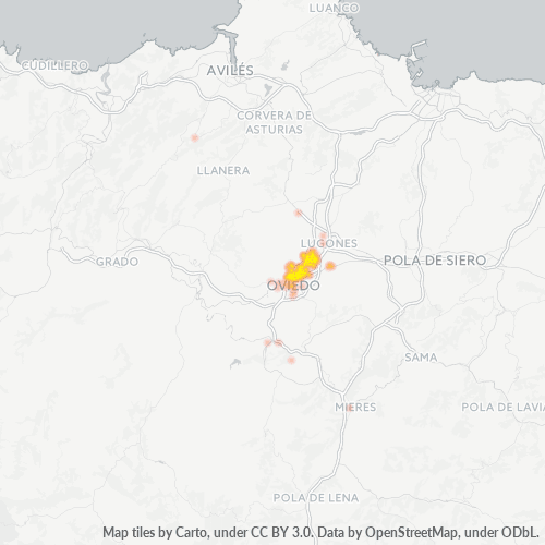Mapa de calor para código postal 33011