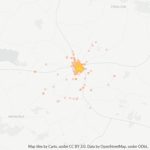 27-500 Mapa intensywności działalności gospodarczej