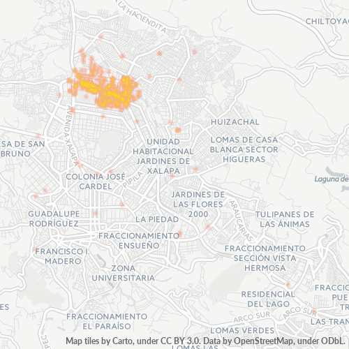 91110 Mapa de calor de densidad empresarial