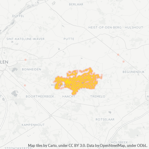 Heatmap voor postcode 3140