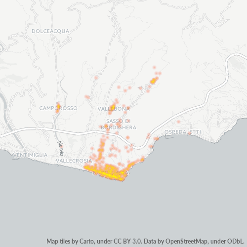 Mappa di calore per cap 18012