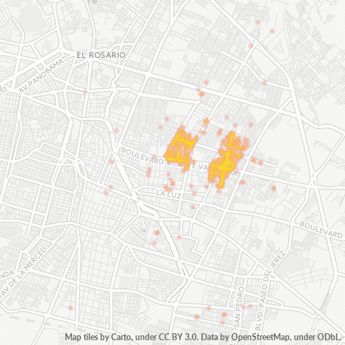 37250 Mapa de calor de densidad empresarial