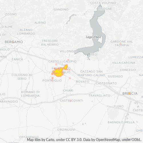 25036 Mappa di concentrazione per la densità di aziende