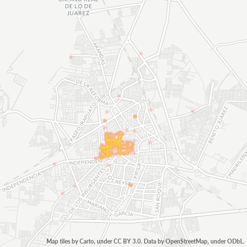 36530 Mapa de calor de densidad empresarial