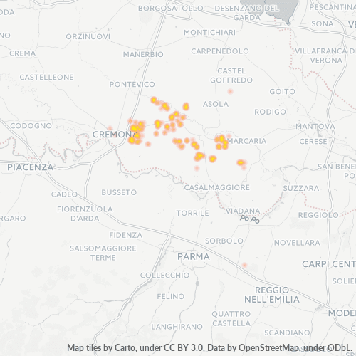 Mappa di calore per cap 26030