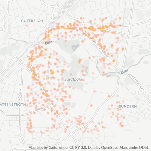 Heatmap für plz 33332