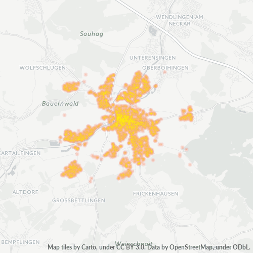 Heatmap für plz 72622