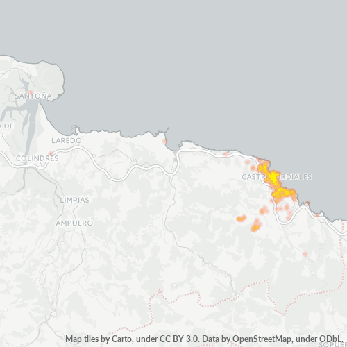 Mapa de calor para código postal 39700