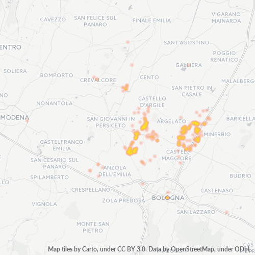 Mappa di calore per cap 40010