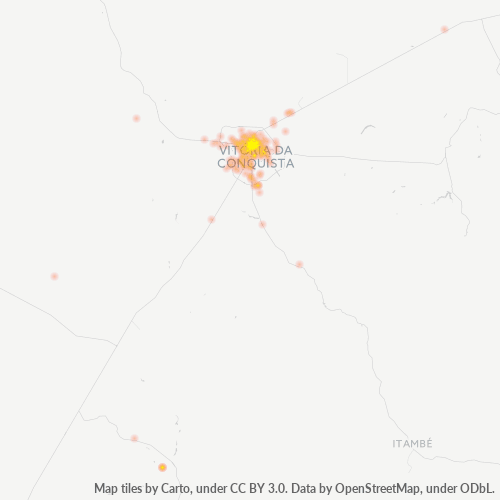 45000-000 Mapa de calor de densidad empresarial