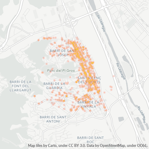 Mapa de calor para código postal 08620