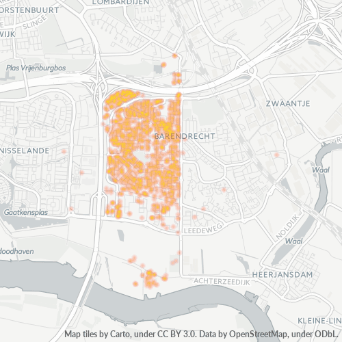 Heatmap voor postcode 2992