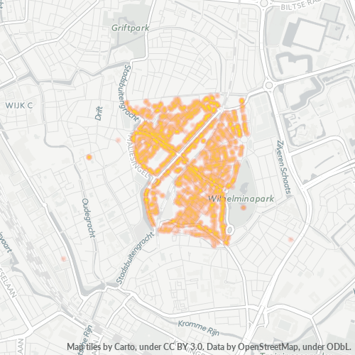 Heatmap voor postcode 3581
