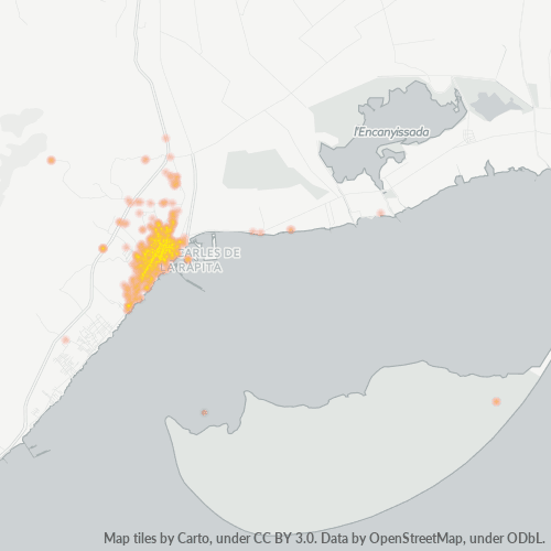 Mapa de calor para código postal 43540