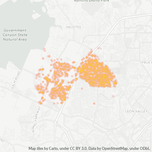 78254 Business Density Heatmap