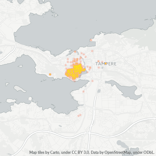 33200 Yritystiheys lämpökarttana