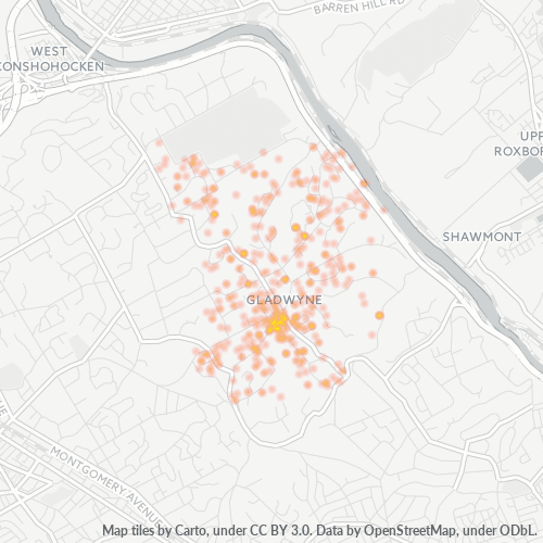 19035 Business Density Heatmap