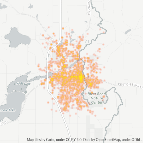 55021 Business Density Heatmap