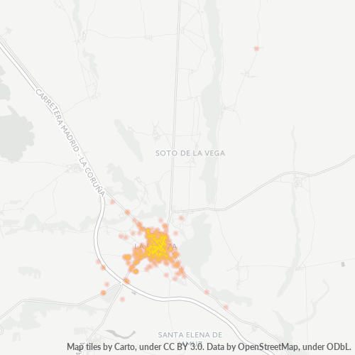 Mapa de calor para código postal 24750