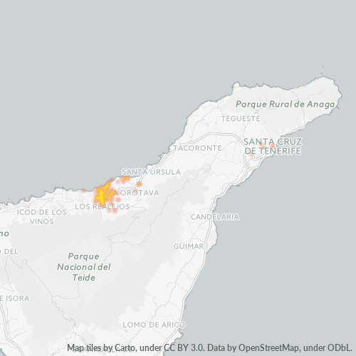 Mapa de calor para código postal 38410