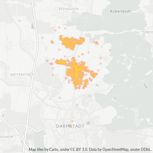 Heatmap für plz 64291