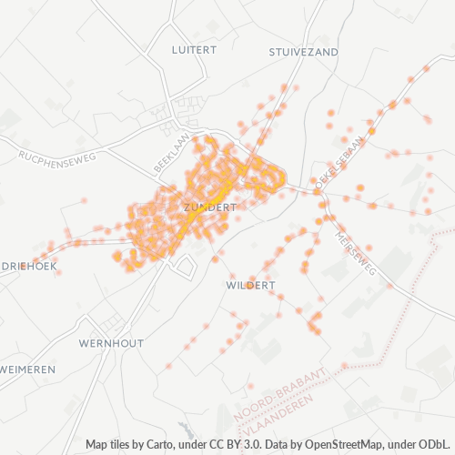 Heatmap voor postcode 4881