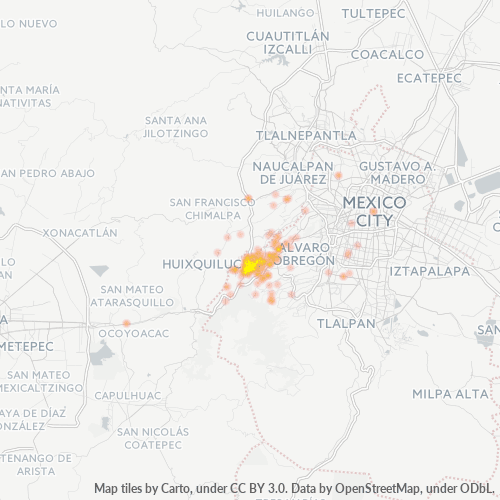 05000 Mapa de calor de densidad empresarial