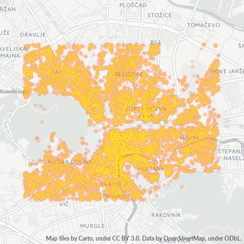 1000 Zemljevid gostote poslovanja