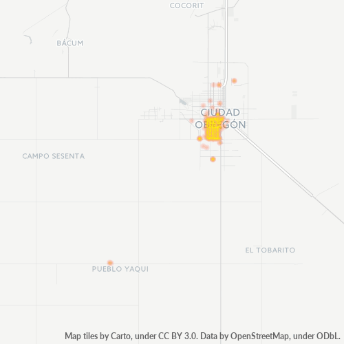 85160 Mapa de calor de densidad empresarial