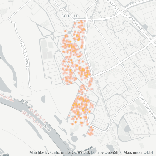 Heatmap voor postcode 8016