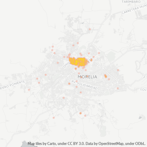 58110 Mapa de calor de densidad empresarial